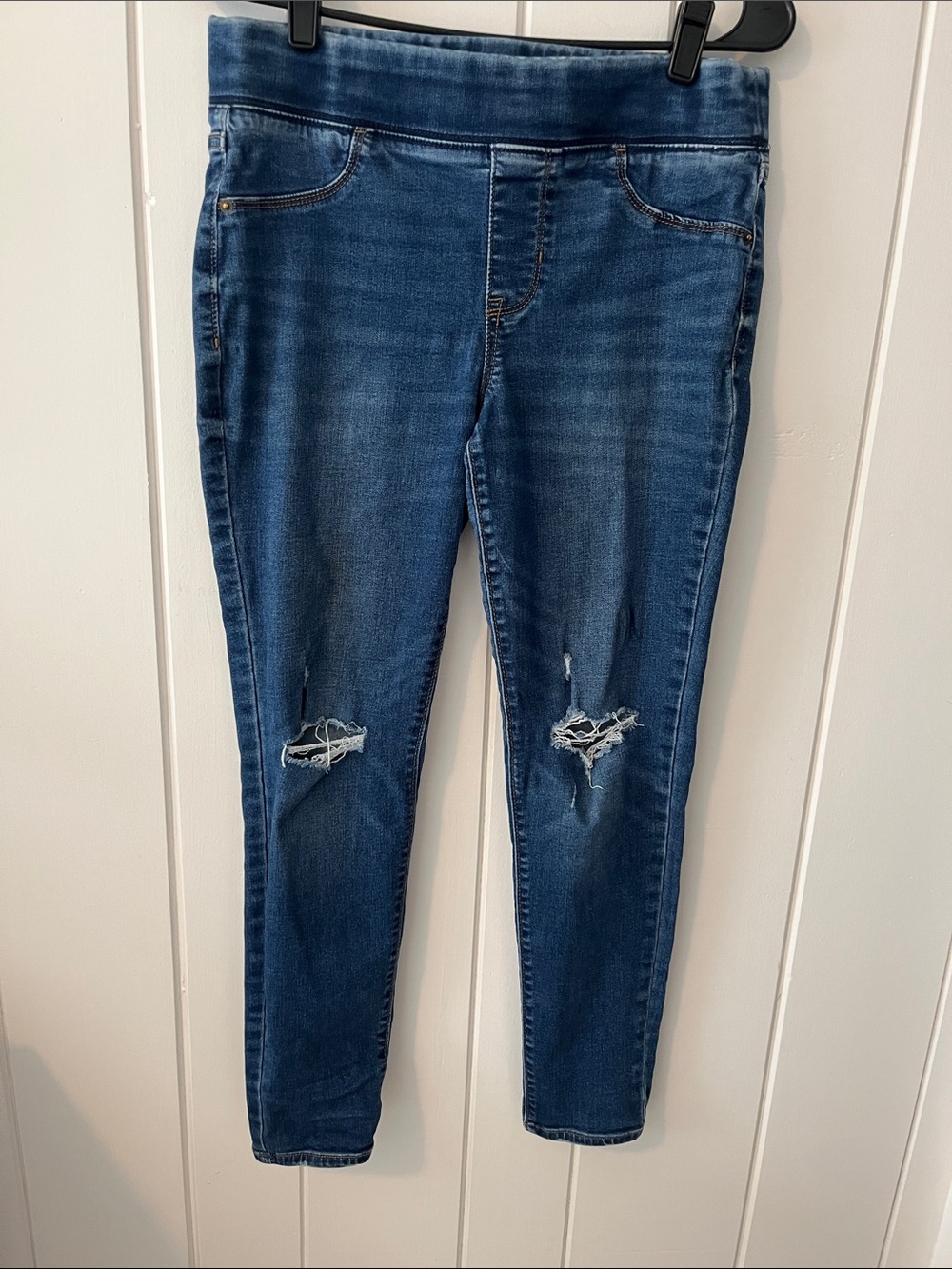 OLD NAVY Dark Blue Distressed Ripped Knee Skinny Jeans 10P NWOT